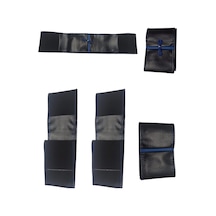 Ssangyong Kyron Carbon Alkantara Direksiyon Kılıfı Mavi İp Yüzük