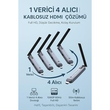 Kablosuz 1 To 4 Kablosuz Hdmı Verici Ve Alıcı Seti 1080p 60hz Full Hd, 50m Menzil, Tak Ve Çalıştır, İnternet Gerektirmez, Çoklu Ekran Yansıtma İçin Hdmı Kit 4g146