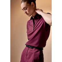 Defacto Standart Fıt Polo Yaka Sporcu İpek Kısa Kollu Tişört G9453ax26smbr232 Bordo-br232