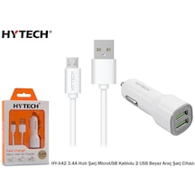 Hytech Hy-X42 3.4A Hızlı Şarj Beyaz Araç Şarj Cihazı