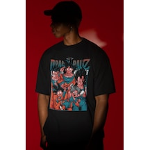 Tasarım Son Goku Dragon Ball Anime Karakter Ön Baskılı Unisex Ove Siyah