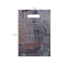 No 3 33X45 Beyoğlu Desenli Takviyeli Elgeçme Poşet 50 Adet
