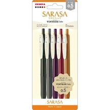 Zebra Sarasa Clip Jel Mürekkepli Kalem Vintage Set 0,5mm 5'li Set-2