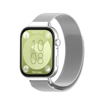 Forzacase Huawei Fit 3 İle Uyumlu Metal Mıknatıslı Manyetik Kordon Kayış - Fc634 Gümüş