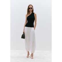 Suud Collection Siyah Aven Tek Omuz Örme Bluz