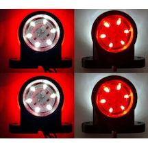 Ahmet Otomotiv 4'lü Paket 12 Ledli Mini Takoz Kırmızı Beyaz 12volt-24volt