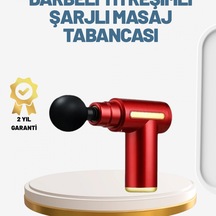6 Kademeli Şarjlı Masaj Tabancası 4 Başlıklı Sessiz Derin Doku Masaj Aleti