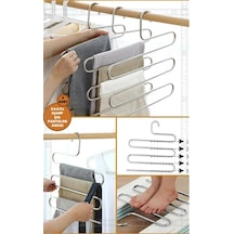 4 Adet Metal Pantolon,eşarp Askısı 5 Katlı Gümüş