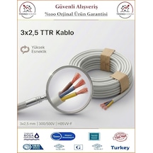 Trendhomm 3x2,5 Ttr Elektrik Kablosu - Uzatma Ara Kablo - 10 Metre