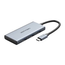 Vention 6'sı 1 Arada Alüminyum Alaşımlı Type-c Hub Çoklayıcı - 4k Hdmı 3xusb 3,0 Sd Tf Gri 0,15m