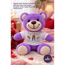 2 Adet Peluş Ayıcık Tişörtlü Gelin Damat Tasarımlı 25 Cm Peluş Oyuncak Hediye Sevgililer Günü Teddy Plush Dekor