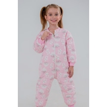 Cantoy Kız Erkek Çocuk Kalın Elyaf Dolgulu 2.5 Tog Desenli Uyku Tulumu-pembe Pembe