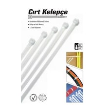 Cırt Kelepçe 2.5x200mm Beyaz 100 Adet Kablo Bağı 2.5x20cm