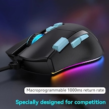 Besthome1 Siyah Normal E-spor Kablolu Oyun Mouse 7200 Dpı Rgb Aydınlatma 6 Buton İnsan Mühendisliği Besthome1