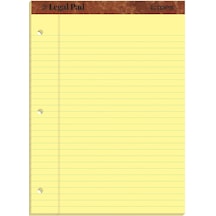Yasal Pad Legal Pad, 8 1/2 X 11 3/10,2 Cm, Delikli, 3-delik Delikli, Kanarienvoegel, Legal/genişlik Rule, 50 Ya Çok Renkli