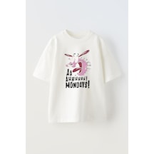 Thewert Unisex Humor,funny,animal,fun,cartoon Tasarım Baskılı Pamuk Beyaz Oversize T-shirt