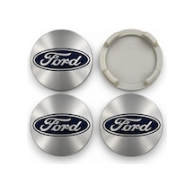 Ford Focus Fiesta Kuga Mondeo C-max Puma Uyumlu 54 Mm Jant Göbeği 4'lü Set Gri Mavi 50 Mm İç Tırnak Çapı Aftermarket - 936731325