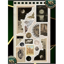 Dark Academia Vintage Ay Sticker Seti 18 Parça Aesthetic Moon Celestial Suya Dayanıklı Laptop, Tablet, Telefon Sticker