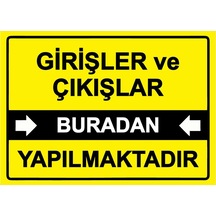 Girişler Ve Çıkışlar Buradan Yapılmaktadır İsg Uyarı Levhası Pvc A3 30x42 Cm