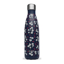 Qwetch QD3470 Çiçek Desenli Isı Yalıtımlı 500 ML Termos - Lacivert