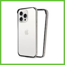 Bezos Joko İphone 15 Pro Uyumlu Land Bumper Koruma Kapak - Titan Gri Dmc