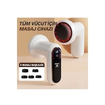 5 Başlıklı 6 Kademeli 3 Fonksiyonlu Şarjlı Tüm Vucut İçin Masaj Aleti Özel Antiselülit Masaj Cihazı Vücut  Beyaz