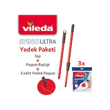 Vileda Vld0000000439 Spino Ultra Yedek Sap + Başlık + 3 Adet Yedek Paspas Paketi Vileda