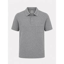 Simenti Polo Yaka Klasik Fit Kısa Kol Erkek Desenli Tişört 7649 Gri