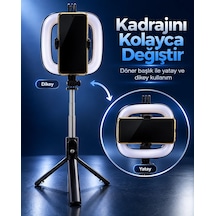 Mey İthalat Parlaklık Ayarlı Rgb Halka Işık Kablosuz Kumandalı Ve Telefon Tutuculu Tripod