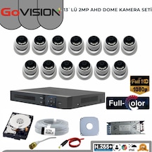 13 Lü 2mp Full Color 3.6mm Lens 1080p Fullhd Warmled Ahd Dome Set