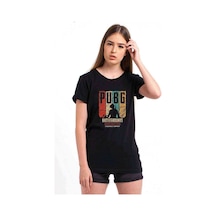 Pubg Battlegrounds Corporation Baskılı Siyah Kadın Tshirt