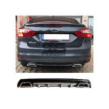 Ford Focus 3 Difüzör Arka Tampon Eki 2 Egzoz Çıkışlı Gri Lüx Tip