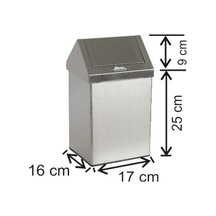Paslanmaz Çöp Kovası Sallanır Çatı Kapak 6 Litre