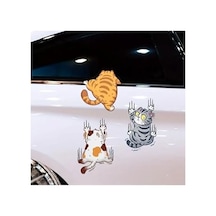 Arabaya Tırmanan 3'lü Kedi Sticker Seti Abanoz