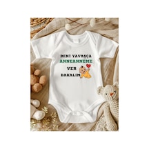 Lupi Babaanne Tasaımlı Bebek Zıbın % 100 Pamuk Unisex 46 ekru