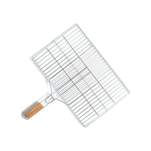 Küçük Boy Mangal Izgarası - 35x20 Cm - Ahşap Saplı