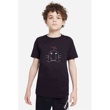 Saturn Wallpaper Baskılı Unisex Çocuk Siyah Tshirt