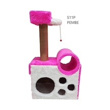 Cat Hause S11 Tünelli Yataklı Ve Teraslı Kedi Tırmalama Evi Pembe