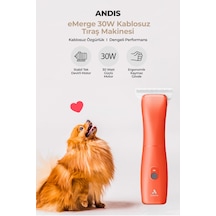 Andis Emerge Şarjlı Kedi Köpek Tıraş Makinesi 30w Turuncu - Dahili Bataryalı