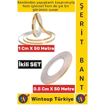 Bant Kendinden Yapışkanlı Güçlü Su Geçirmez Karo Zemin Fayans Arası Şerit Derz Bant Goldi 2'li Set