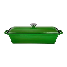 Döküm Ekmek Kabı/terrine 11x29cm - Yeşil .