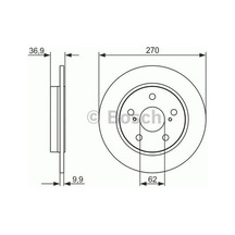 Bosch 0986479519 Arka Fren Diski Aynası Düz Toyota Auris 1.4 D4d 2007-2011 Corolla 1.4 D4d 2007-2011 270x5 4243102170