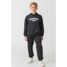 Erkek Çocuk Phoenix Sprit Baskılı Alt Üst Eşofman Takımı Ak7870 Füme