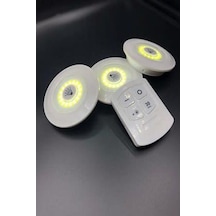 3 Adet Uzaktan Kumandalı Yapışkanlı Kablosuz Led Spot Lamba - 3lü Set Abc123