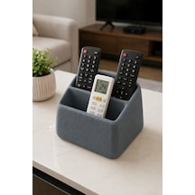 Masa Üstü Kumandalık Organizer Çok Bölmeli Tv Klima Kumanda Standı Düzenleyici 16x13x9.6 Cm Gri