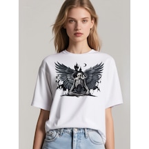 Ogc İskelet Maske Oversize Unisex T-shirt Beyaz