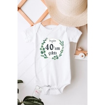 Hediyenza Bugün 40 ım Çıktı Özel Tasarım Bebek Zıbın Pamuklu Çıtçıtlı Body Beyaz