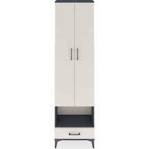 Arges Dolap 4 Raflı Tek Çekmeceli Tek Askılı 60x30x221 Antrasit-aytaşı Antrasit