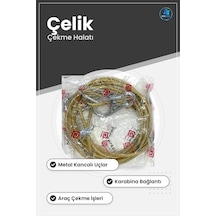 Çelik Çekme Halatı Çeki Demiri Araç Kancalı Karabinalı Oto Yol Ya