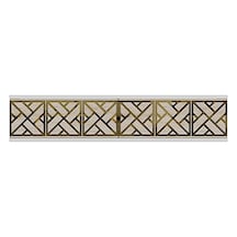 Tda1238btg - Arex120 Duvara Montaj Tv Stand, Tv Rafı, Tv Sehpası Beyaz - Traverten - Gold 120cm